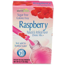 Load image into Gallery viewer, Sturm Foods Raspberry Sugar Free Stick Packs 10ct Box
